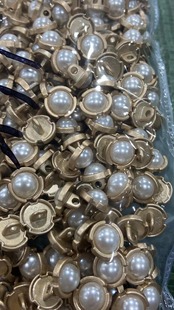 扣装 金属圆形珍珠雾金钮扣羊绒呢大衣针织外套衬衣裙子袖 饰大小扣