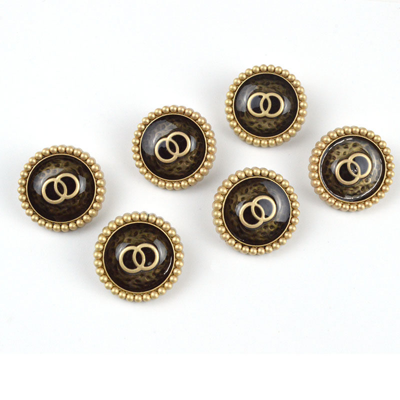 金属圆形小球字母oo雾金纽扣呢大衣风衣针织毛衣外套复古风装饰扣