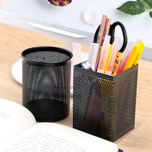 Держатель для ручек, вместительная и большая коробка для хранения для школьников, универсальные металлические канцтовары