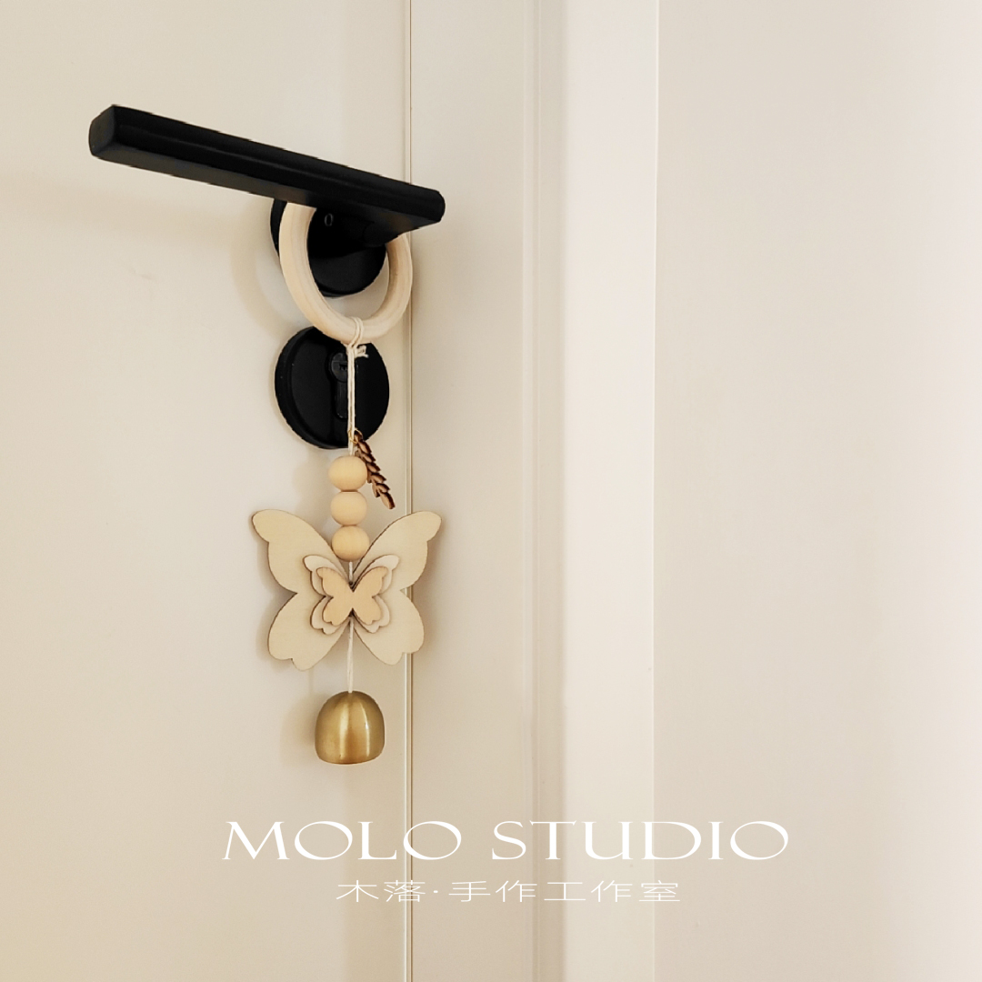 木落 "小福蝶"文艺木质蝴蝶门挂 原木新年乔迁搬家氛围感装饰挂件,家居饰品,吊饰/挂饰,淘宝优惠券,粉丝福利购,淘宝优惠卷