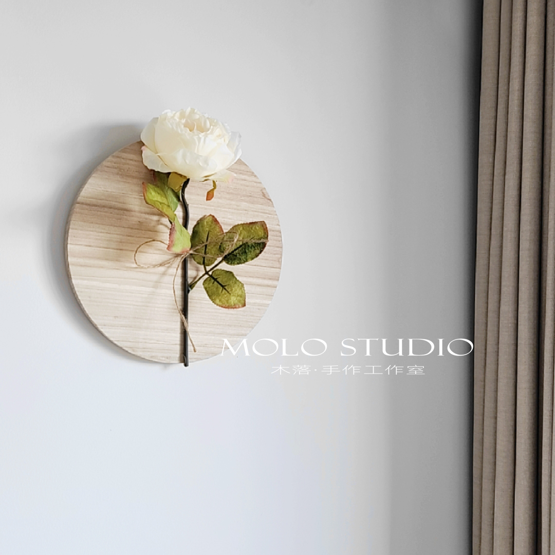 木落天然原木玫瑰花壁饰