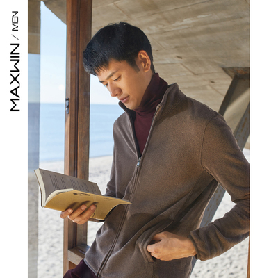 MAXWIN马威男装男士青年茄克摇粒绒夹克衫外套冬季184112004