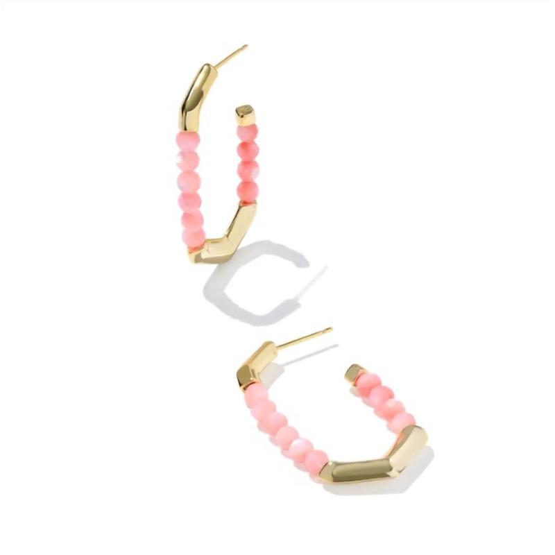 海外代购Kendra Scott女士耳环镀金粉色玉髓日常搭配度假