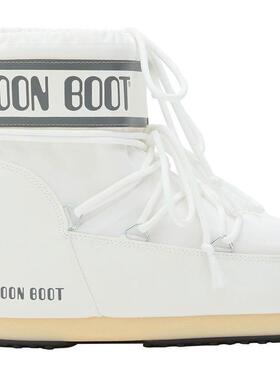代购MOON BOOT女士雪地靴防水保暖防滑透气白色尼龙材质