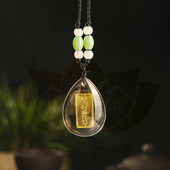 六字名号水晶佛牌水晶项坠吊坠