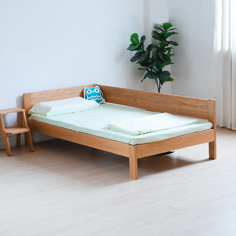 儿童床全实木拼接加宽床单人北欧樱桃简约木蜡油环保兼沙发实木床,住宅家具,儿童床/儿童抽拉床,淘宝优惠券,粉丝福利购,淘宝优惠卷