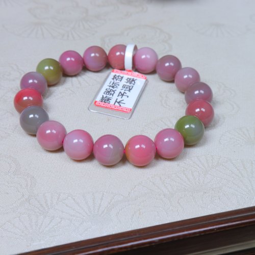 盐源玛瑙精品仙粉单圈手串
