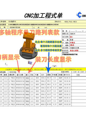 Mastercam多轴程式单2022-2026多轴程序单MC列表款刀具清单多轴