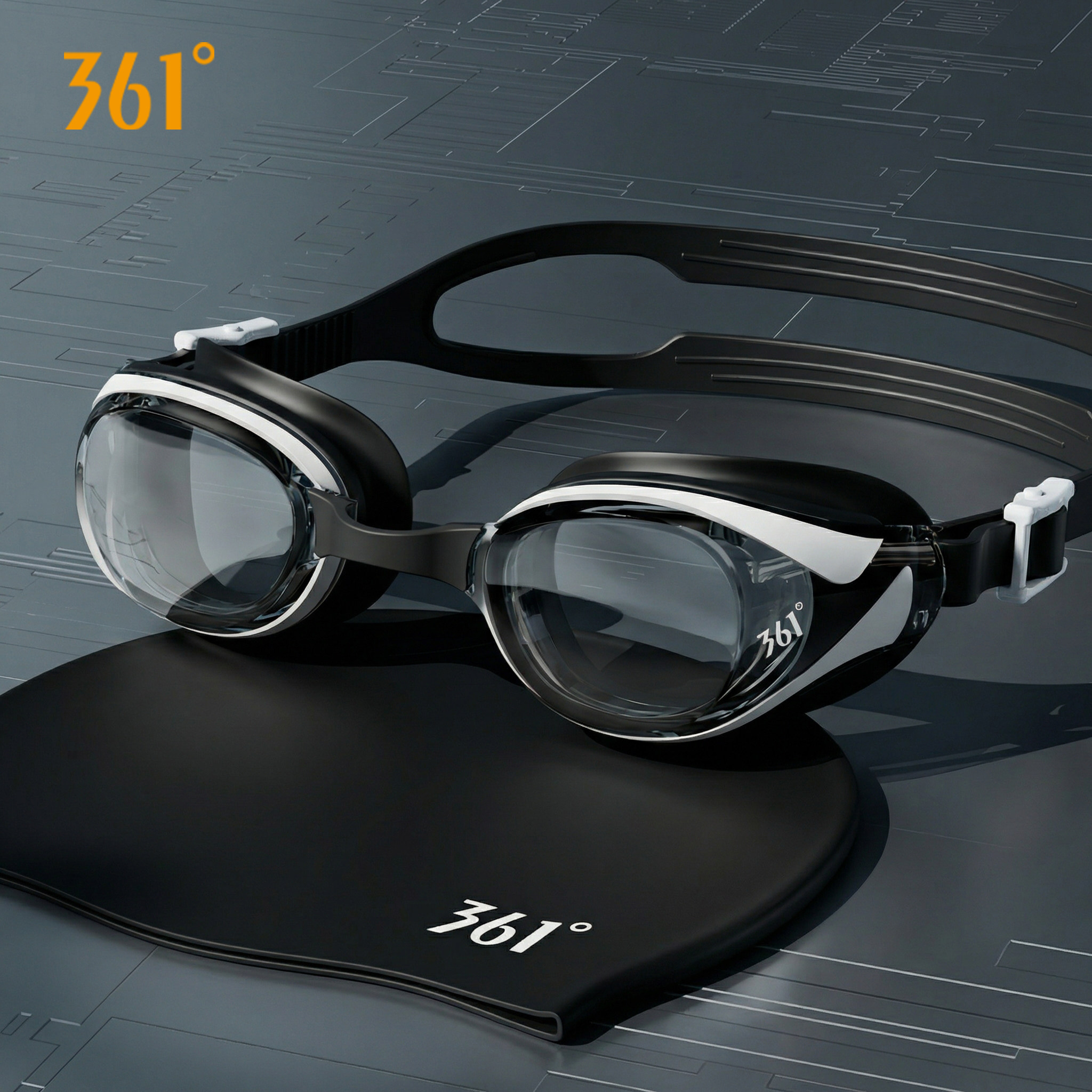 361防雾泳镜带度数男女士高清防水竞速成人近视游泳眼镜泳帽套装