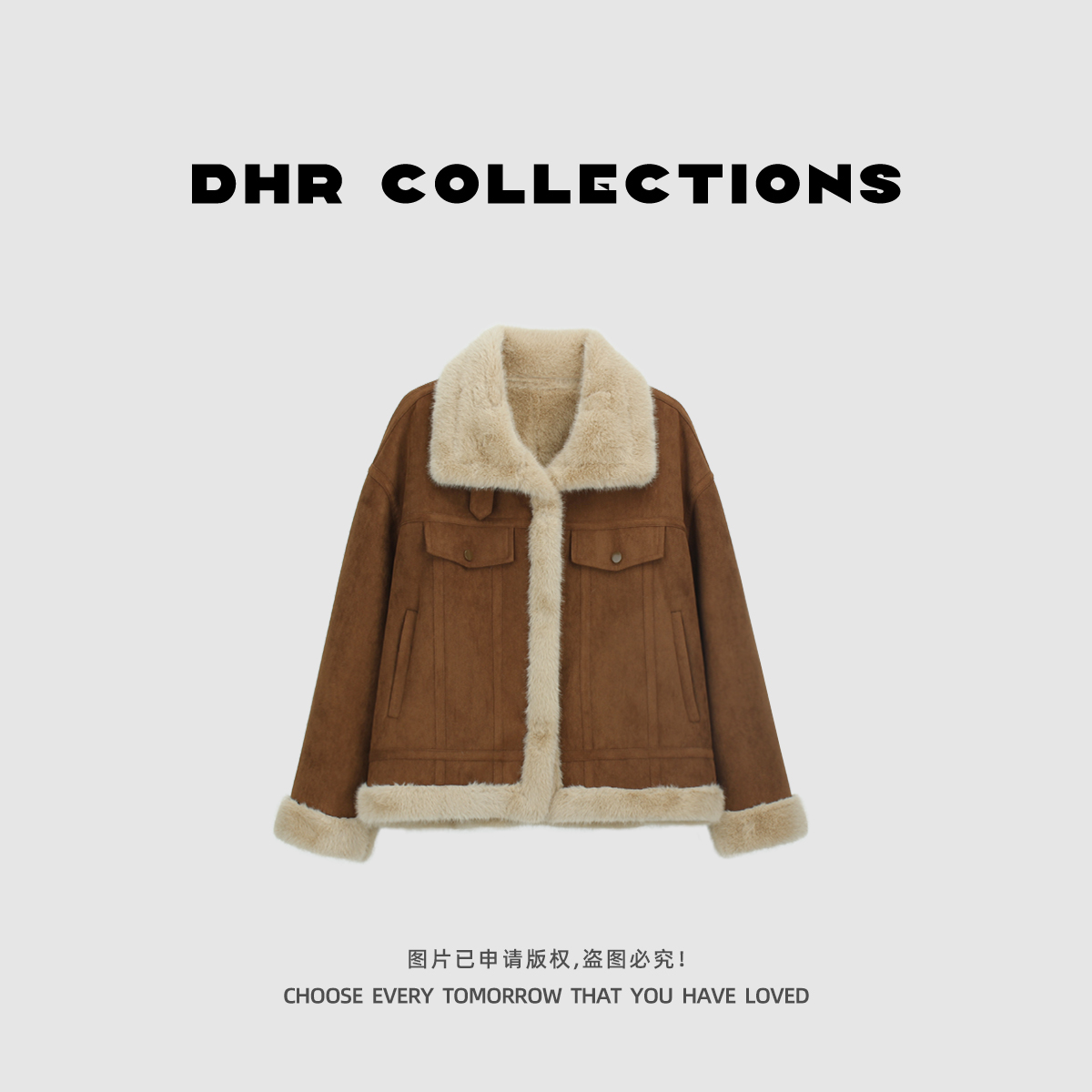 豆豆11【麂皮绒夹克】2025冬季新款简约时尚保暖外套-225025DW