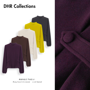 豆豆 25DD127 速暖双面发热绒优雅气质立领加绒加厚德绒上衣打底衫