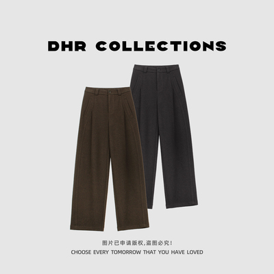 豆豆11【毛呢贝斯裤】醋酸+羊毛加绒保暖休闲裤显瘦裤子113125DK