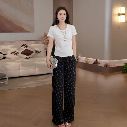豆豆DE【显瘦T】夏季女士新款时尚休闲百搭上身显瘦T恤-26XT1689