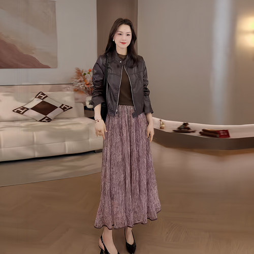 豆豆DE【双层网纱裙】复古优雅显瘦时尚半身裙A字长裙-26CQ60153