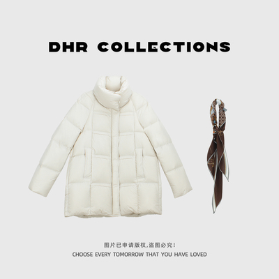 豆豆11【零压感】95白鸭绒冬季保暖中长款羽绒服女赠丝巾63225DY