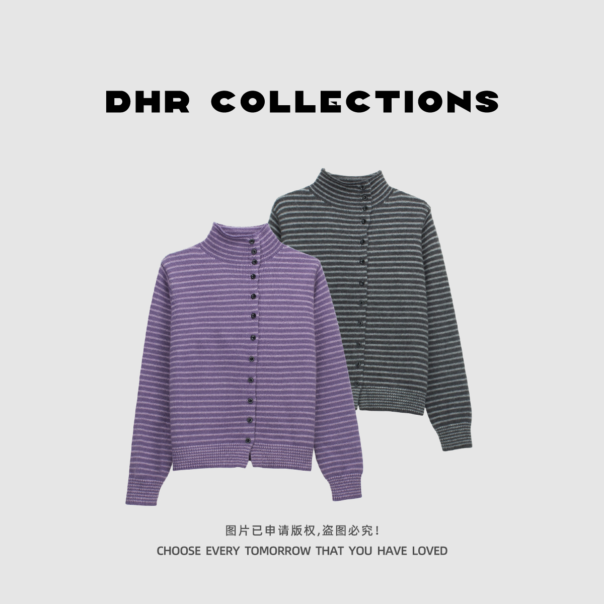 豆豆11【条纹针织衫】绵羊毛+兔毛ins休闲风复古时尚毛衣-24925DM