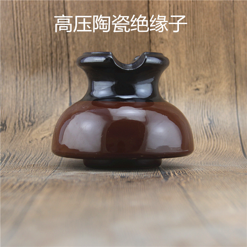 户外高压针式绝缘子陶瓷绝缘柱绕线端子釉面穿线端子街码90KV