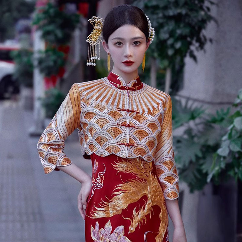明星同款秀禾服结婚旗袍