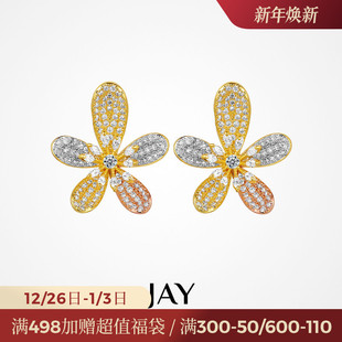JAY自然系列花朵耳钉女小众设计感夸张耳饰耳环高级感轻奢耳坠