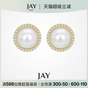 耳环 JAY仿珍珠耳夹无耳洞女小众设计感气质高级感轻奢耳饰夹耳式