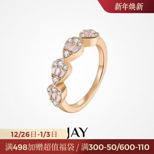 小众指环轻奢设计感手饰品礼物 个性 JAY玫瑰金s925银戒指女 时尚