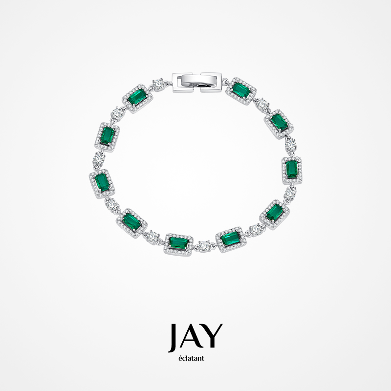 JAY祖母绿手链法式复古手饰女