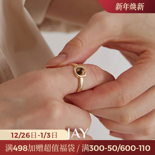 JAY方糖复古戒指女轻奢高级感食指指环开口尾戒食指戒生日礼物