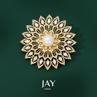 衣服配特别针胸花母亲节礼物 JAY奢华极地雪花胸针高端精致时尚