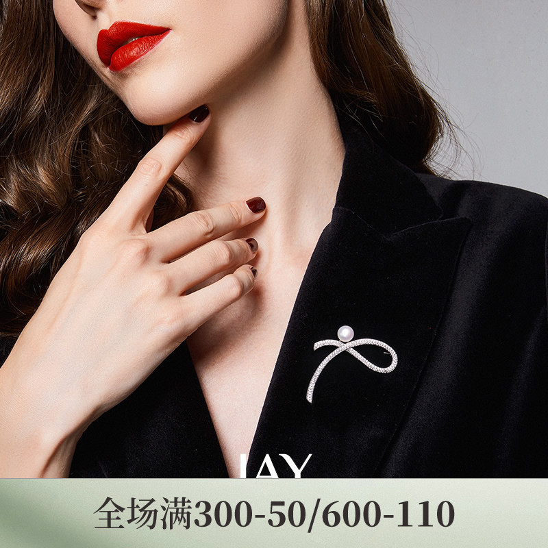 JAY蝴蝶结胸针轻奢西装别针女图片
