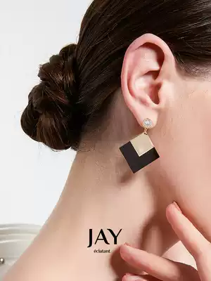 JAY cube light luxury heavy industry earrings 2021 New Tide earrings female temperament long version advanced earrings summer