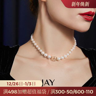 锁骨链choker颈链高级脖子配饰 法式 JAY仿珍珠项链女款 2024新款