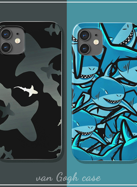 美式个性简约鲨鱼酷炫手机壳适用于华为p40小米13红米K50至尊版苹果13promax菲林iphone14三星s20/note20u/xs