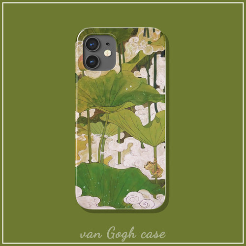 唯美艺术风荷花画手机壳iPhone14