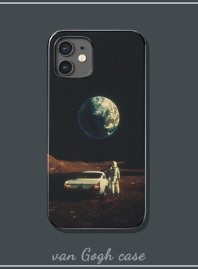 ins风月球宇航员小众艺术手机壳适用于iPhone15promax三星s24华为mate60荣耀x30/magic6苹果14小米14红米K70E