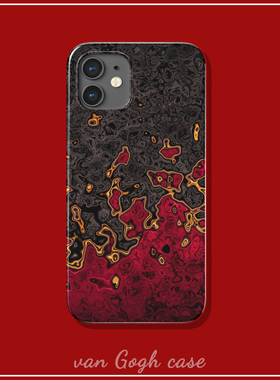 红黑火山岩烤漆光面手机壳适用于华为nova10防摔mate50三星s23苹果14promax全包iPhone13小米13红米note11tp