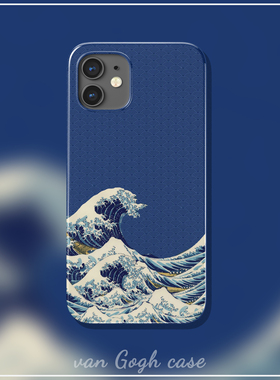 神奈川冲浪里手机壳适用于iphone13pro苹果14plus华为nova10三星s22u硬壳mate50荣耀70红米K50至尊版reno8/xr