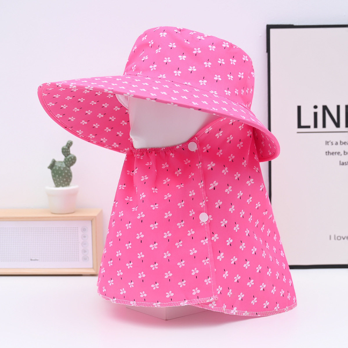 帽子女遮阳帽夏季新款防晒遮脸大帽檐防晒帽农活采茶披肩帽太阳帽