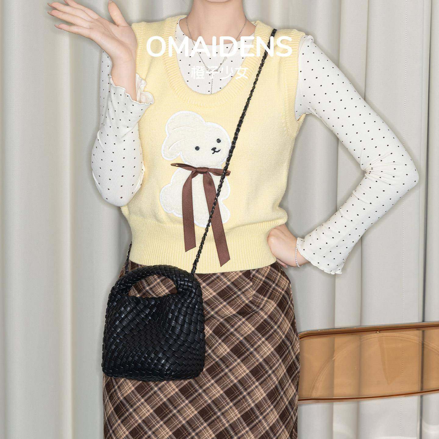 【日本购】手工编织包女2026新款百搭迷你单肩斜挎水桶包高级感手,箱包皮具/热销女包/男包,编织包,淘宝优惠券,粉丝福利购,淘宝优惠卷