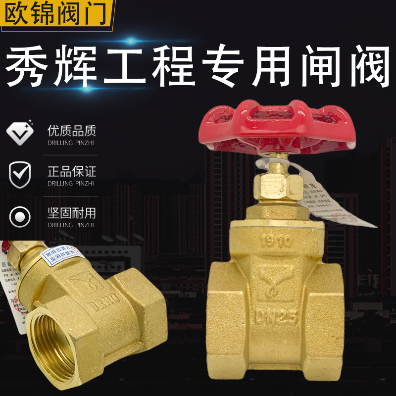 秀辉包邮全铜加厚管道带锁阀门