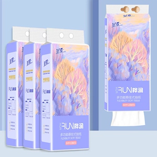 4提四层1288张兰奇桦润森林悬挂抽纸巾整箱批发大包家用餐巾纸抽