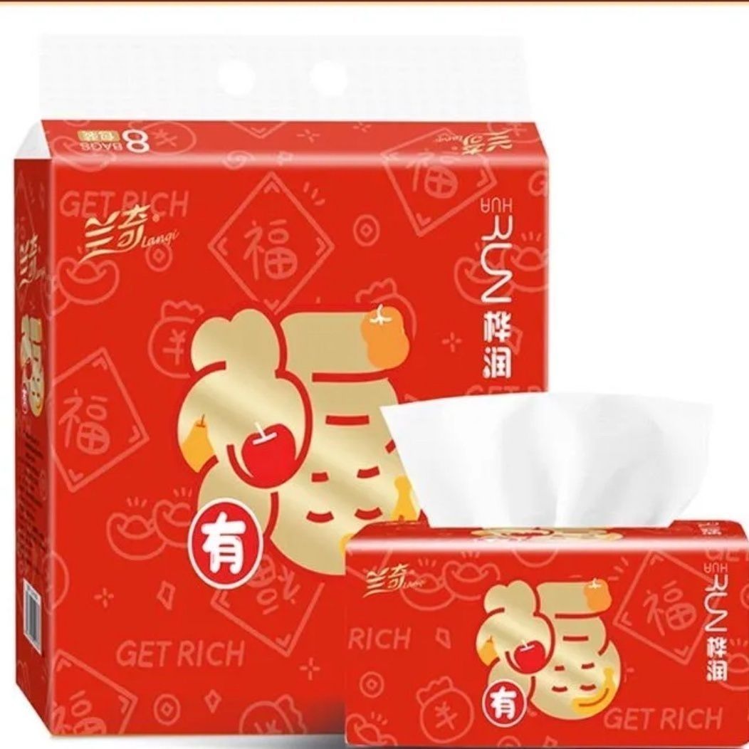 桦润兰奇纸巾有福抽纸餐巾纸面巾纸加厚纸巾大包擦手纸整箱卫生纸图片