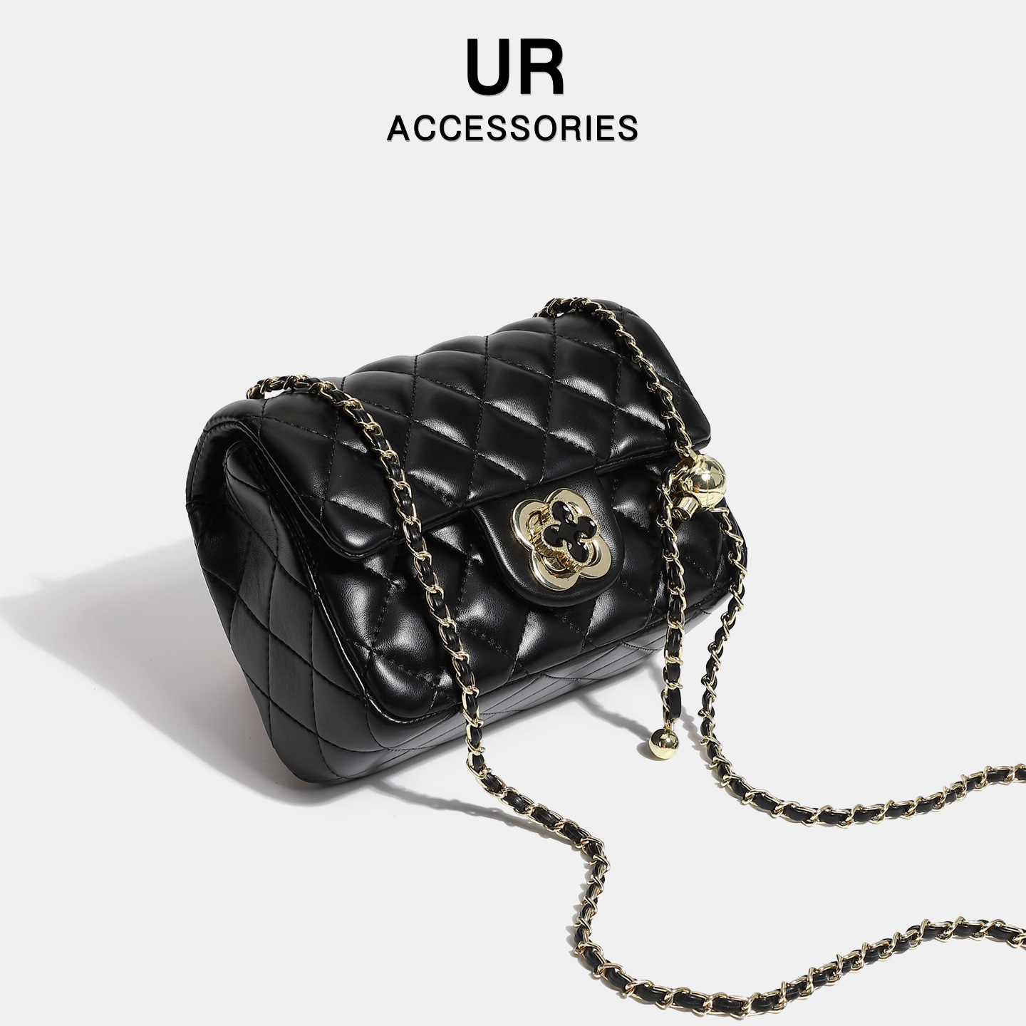 【旗舰店】四叶草菱格链条包