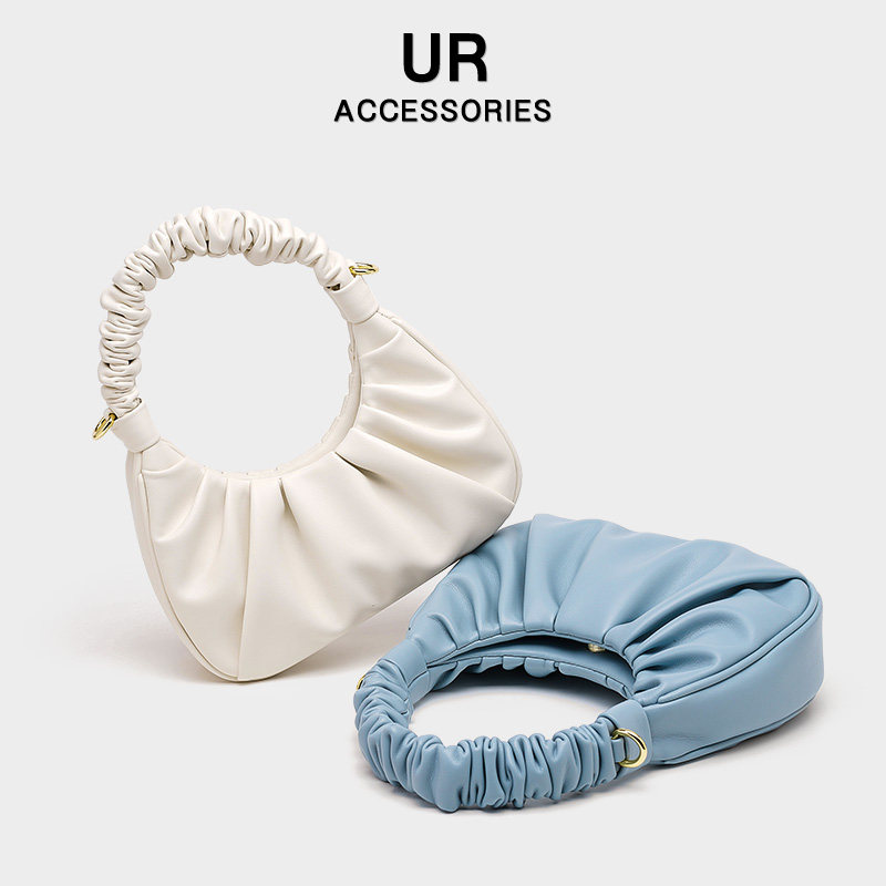 UR单肩云朵包小众设计包2023新款高级感褶皱包包法式时尚手提女包