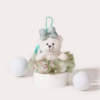 趣味原创精致蝴蝶结珍珠小熊玩偶公仔包包挂件书包揹包挂饰小礼物