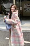 【新款现货】冬季新款格子呢子大衣2C371-P185-K298，女装毛呢外套，2C120
