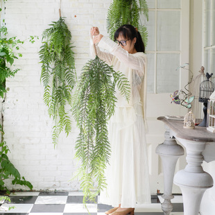 仿真蕨类垂挂霸王蕨壁挂植物吊顶装饰橱窗造景家居阳台加长款绿植