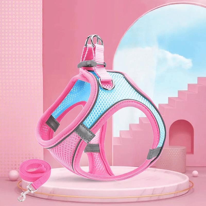 爆款 宠物牵引绳背心式透气狗背带 反光狗狗牵引绳猫咪牵引绳