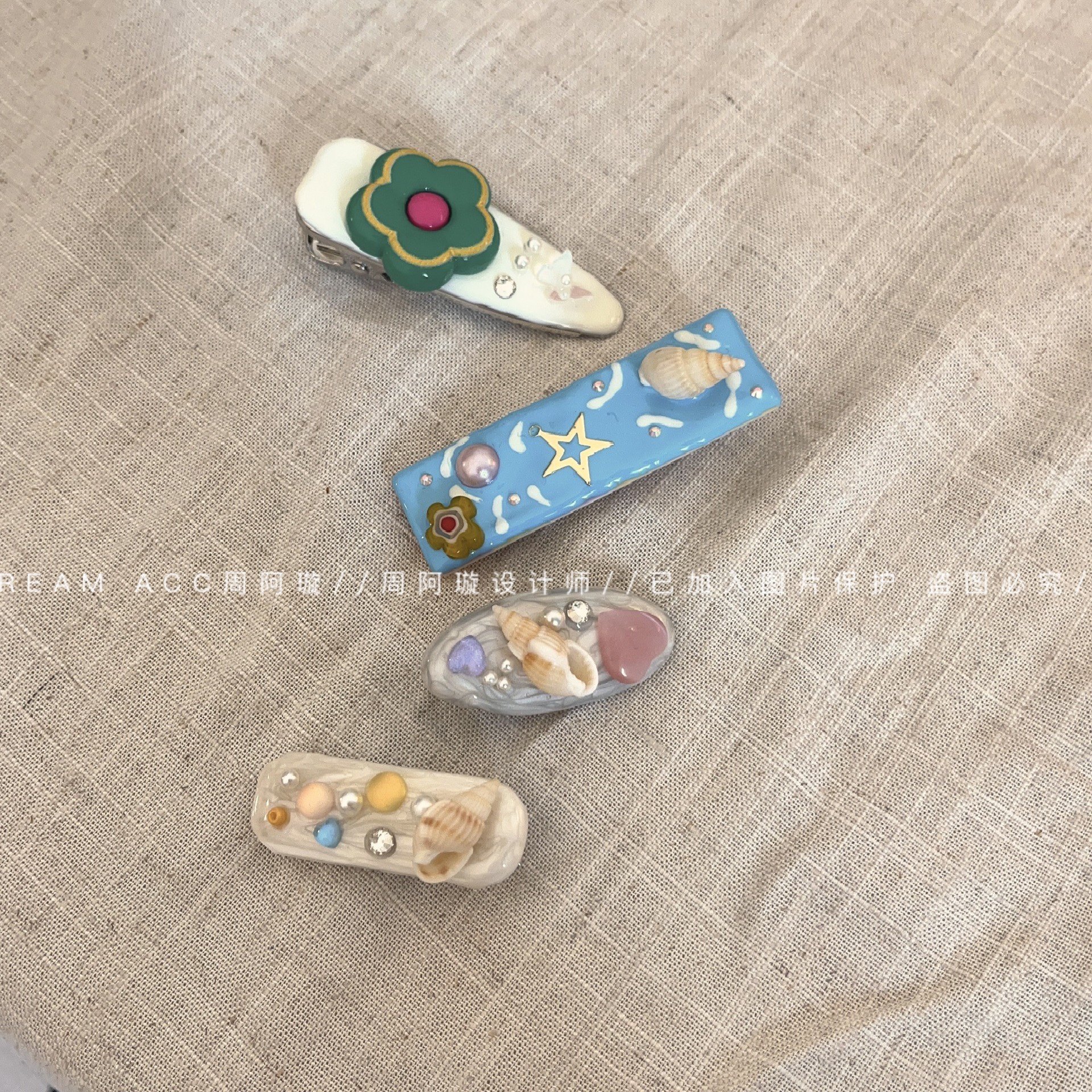 自制甜酷风彩色水钻珍珠滴油时尚可爱海螺小花鸭嘴夹刘海夹发夹,饰品/流行首饰/时尚饰品新,发饰,淘宝优惠券,粉丝福利购,淘宝优惠卷