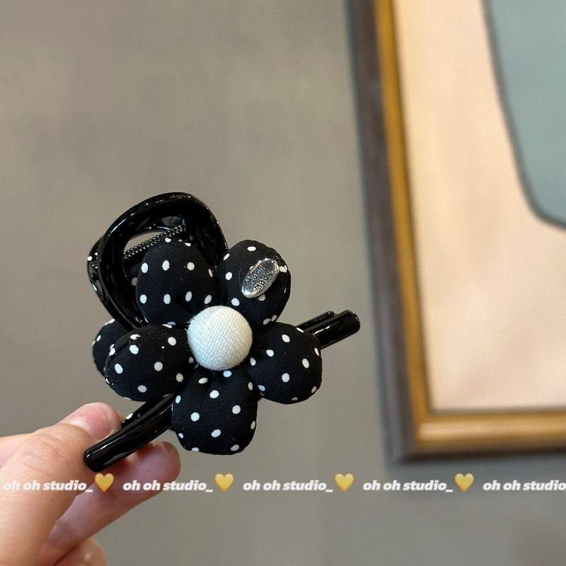 【实拍】早春高级韩版波点花朵抓夹盘发鲨鱼夹发饰头饰人气百搭,饰品/流行首饰/时尚饰品新,发饰,淘宝优惠券,粉丝福利购,淘宝优惠卷
