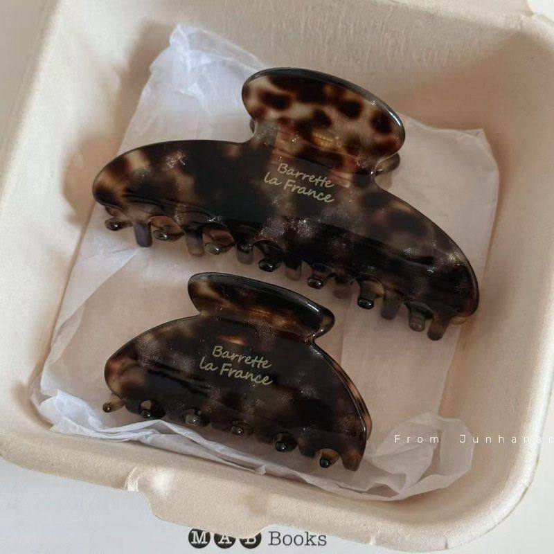 高级焦糖炫光法式气质醋酸抓夹